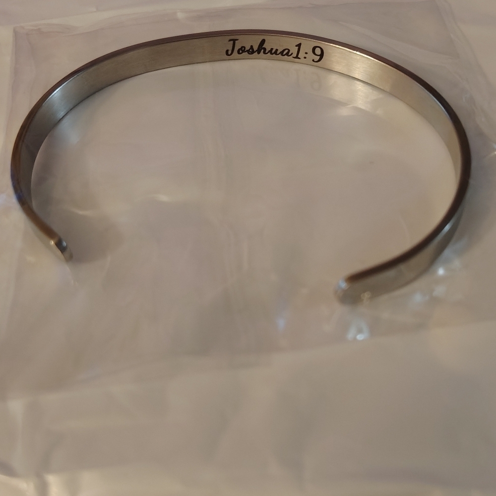 Silver Inspirational Cuff Bracelet - Picture 2 of 5